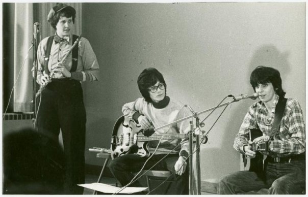 Kay Gardner, Pat Moschetta, and Alix Dobkin at a recording session in 1973.